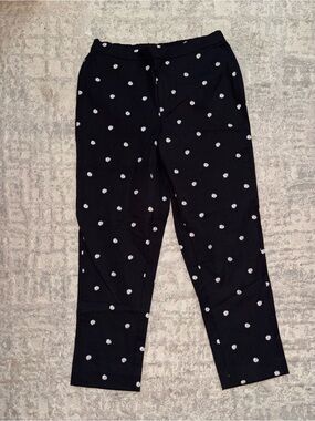 Women’s Black Polka Dot Pull-On Pants
